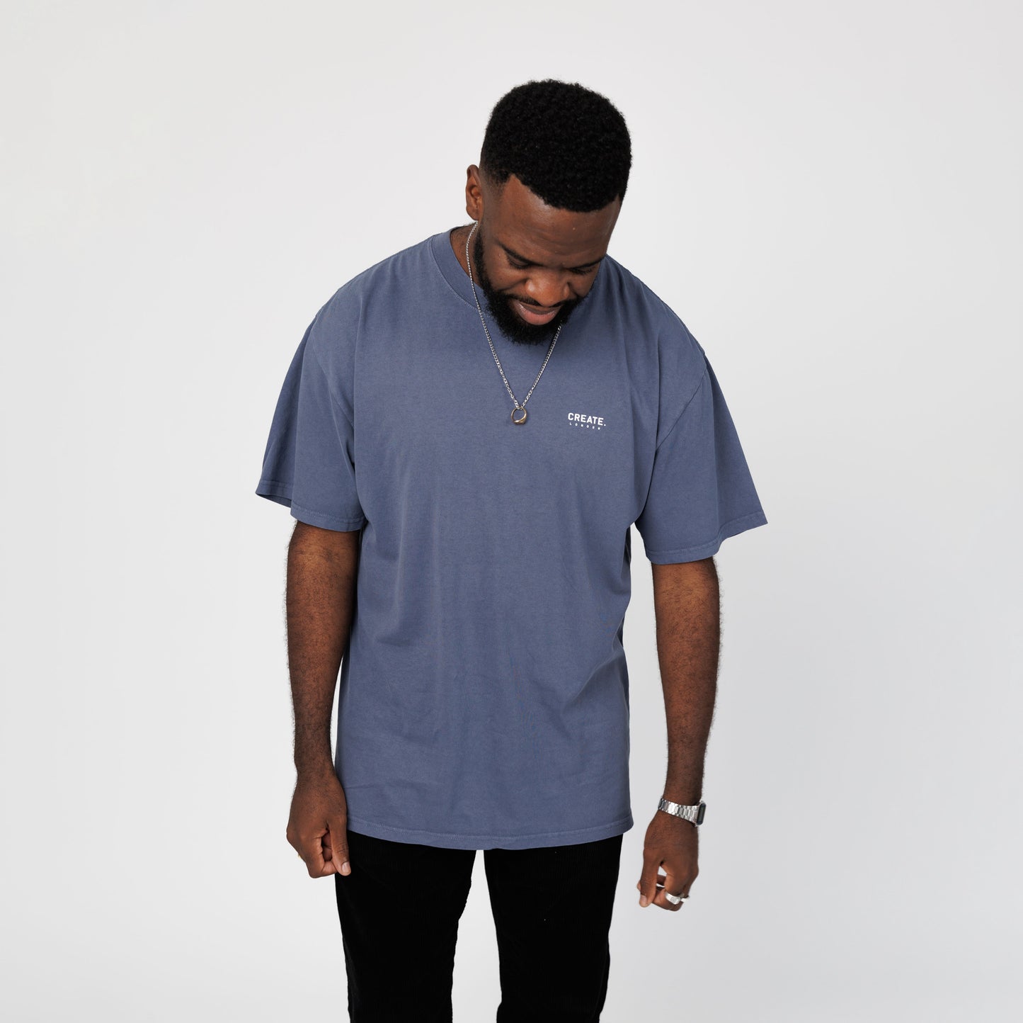 Creative 'Wormhole' T-Shirt (Faded Indigo)