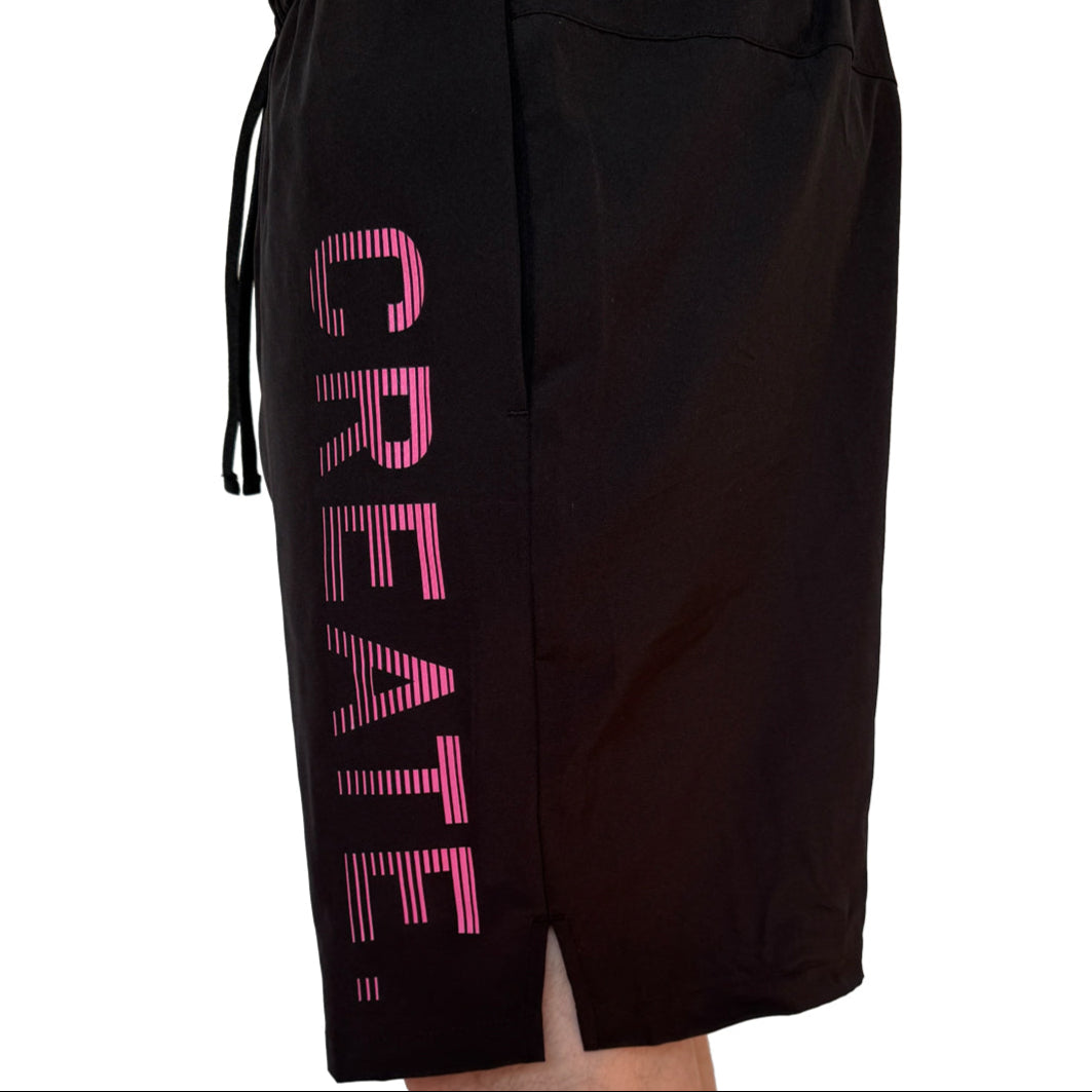 CREATE. Active Shorts (Black / Pink)