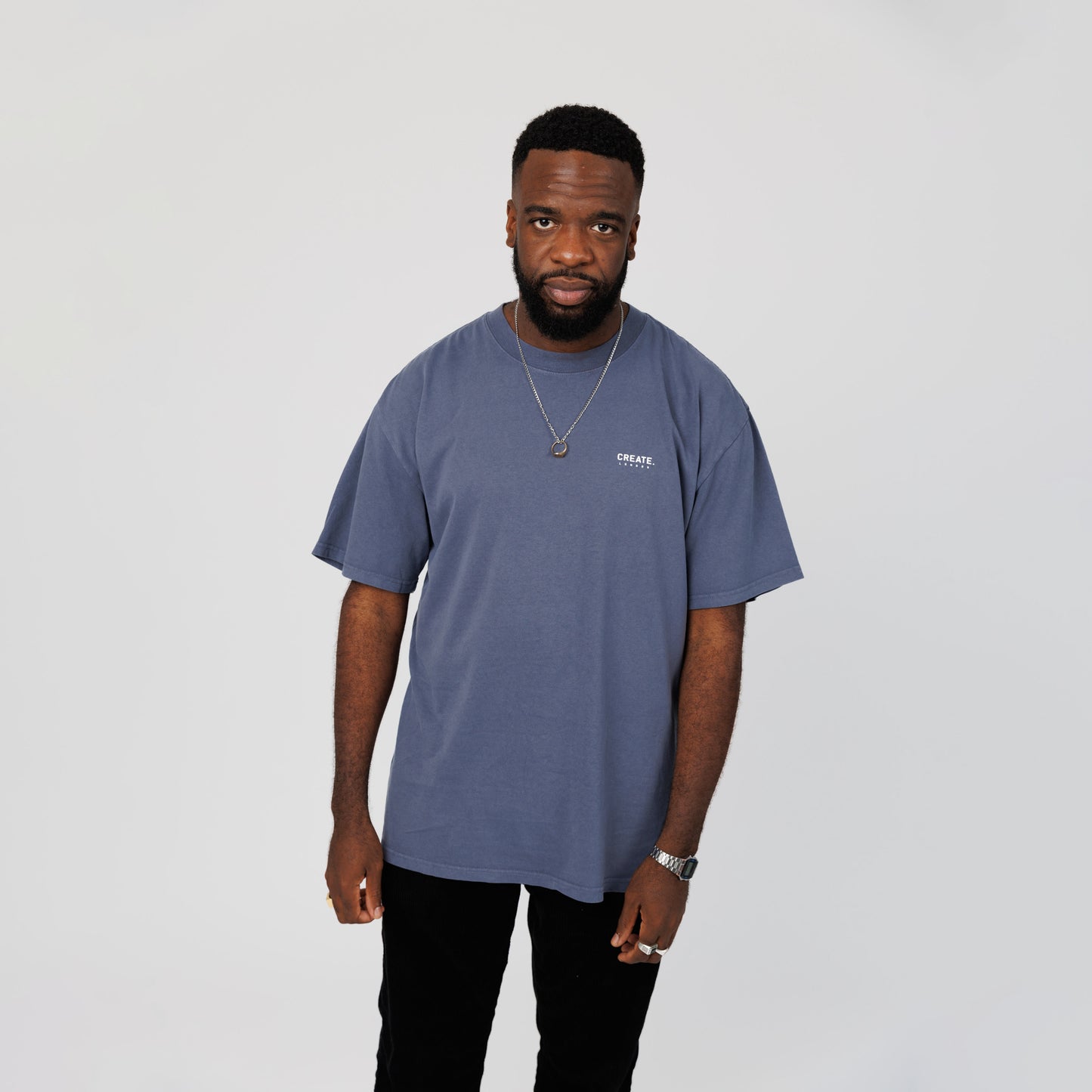 Creative 'Wormhole' T-Shirt (Faded Indigo)