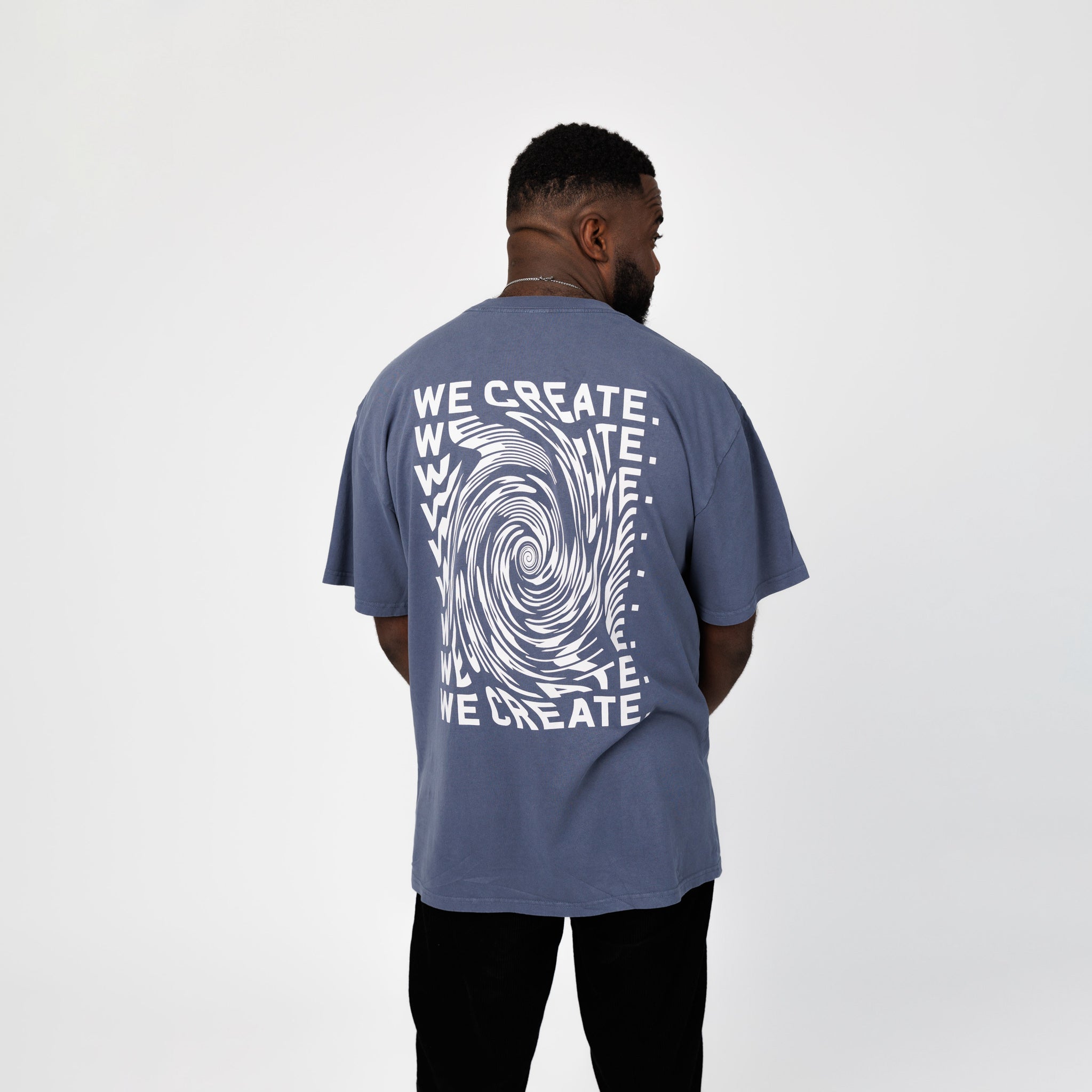 Creative 'Wormhole' T-Shirt (Faded Indigo)