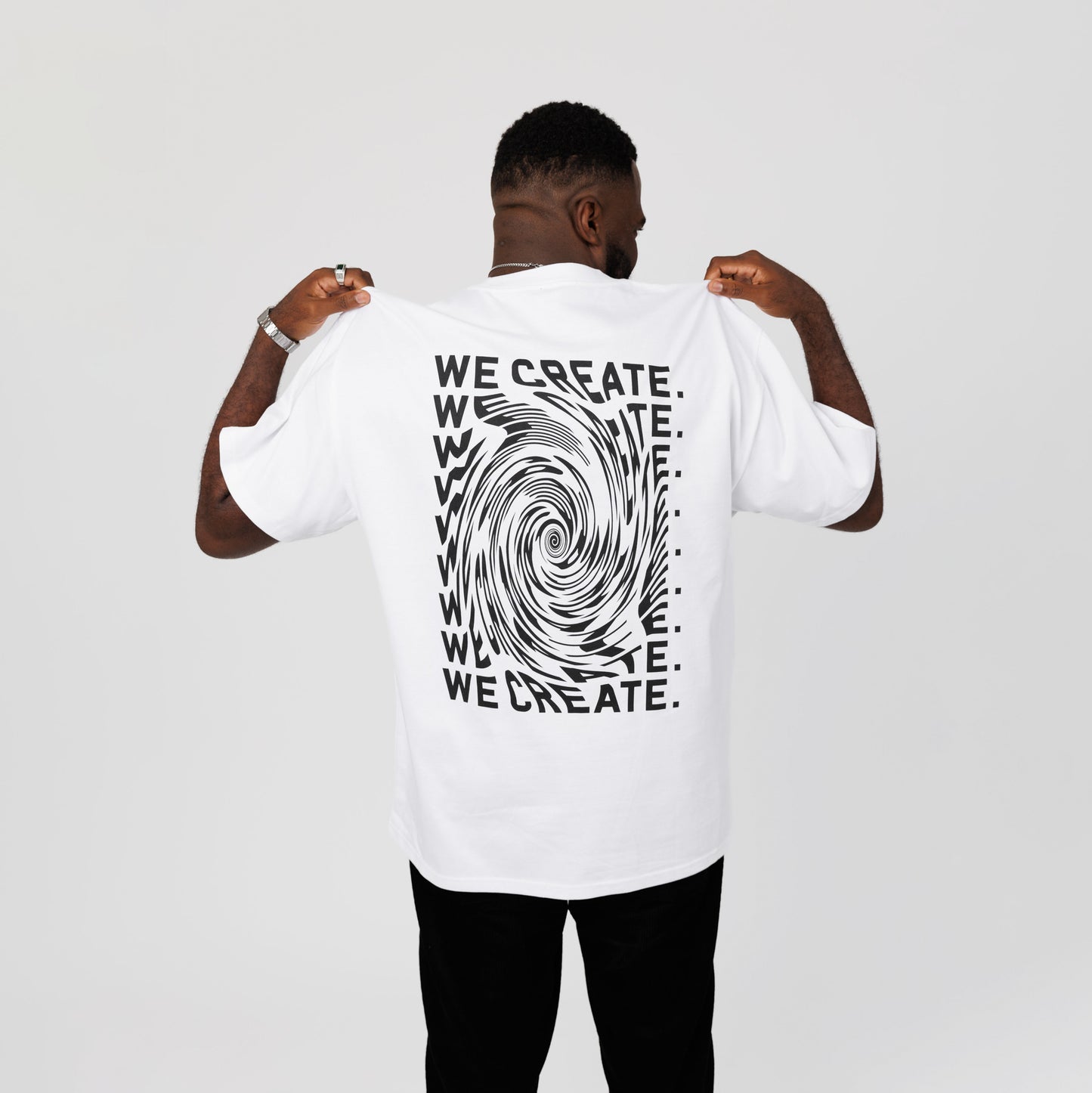 Creative 'Wormhole' T-Shirt (Faded White)