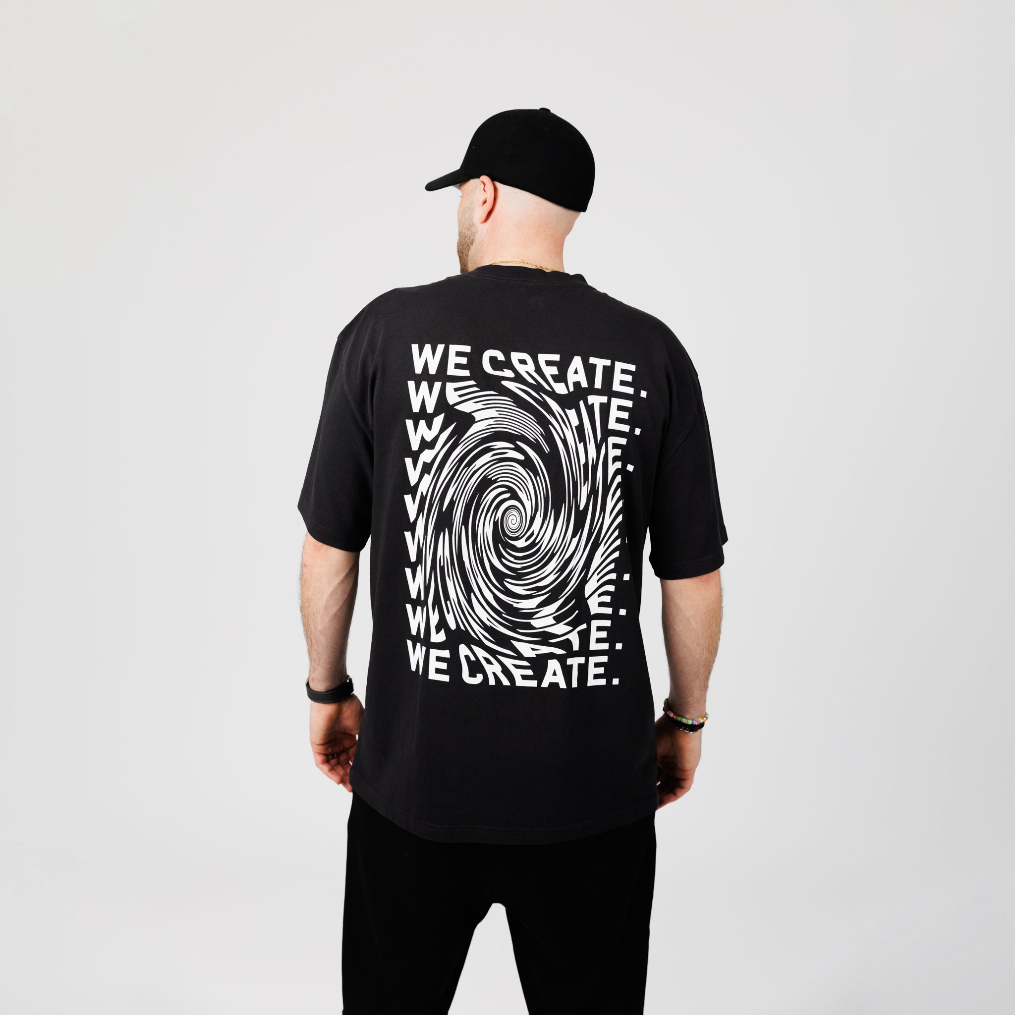 Creative 'Wormhole' T-Shirt (Faded Black)