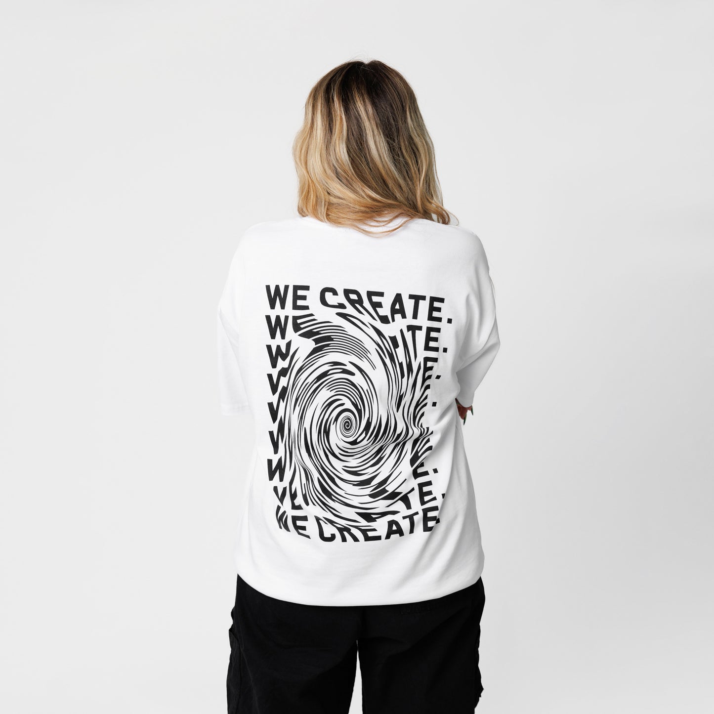 Creative 'Wormhole' T-Shirt (Faded White)