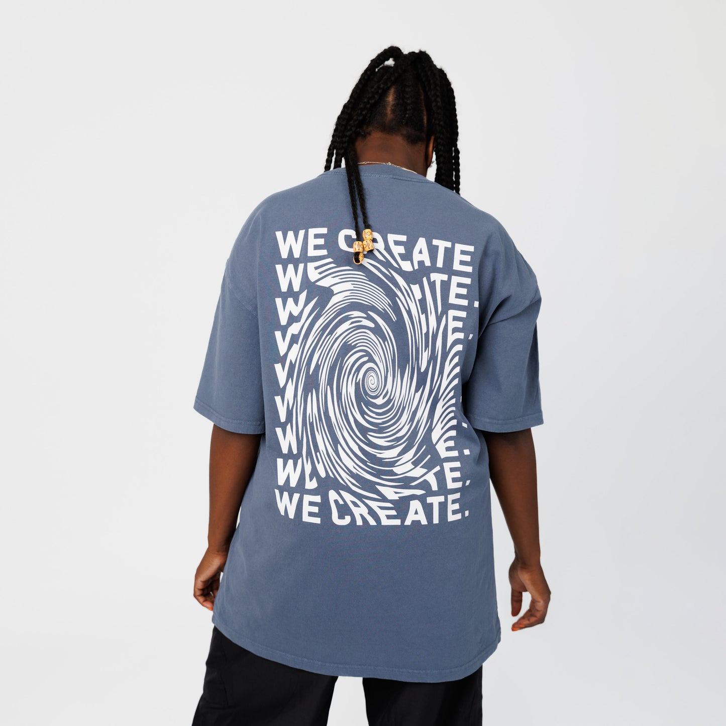 Creative 'Wormhole' T-Shirt (Faded Indigo)