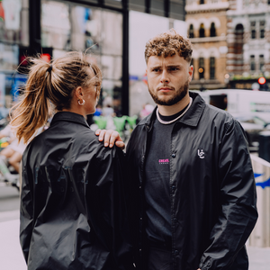 CREATE. London Coach Jacket (White on Black)