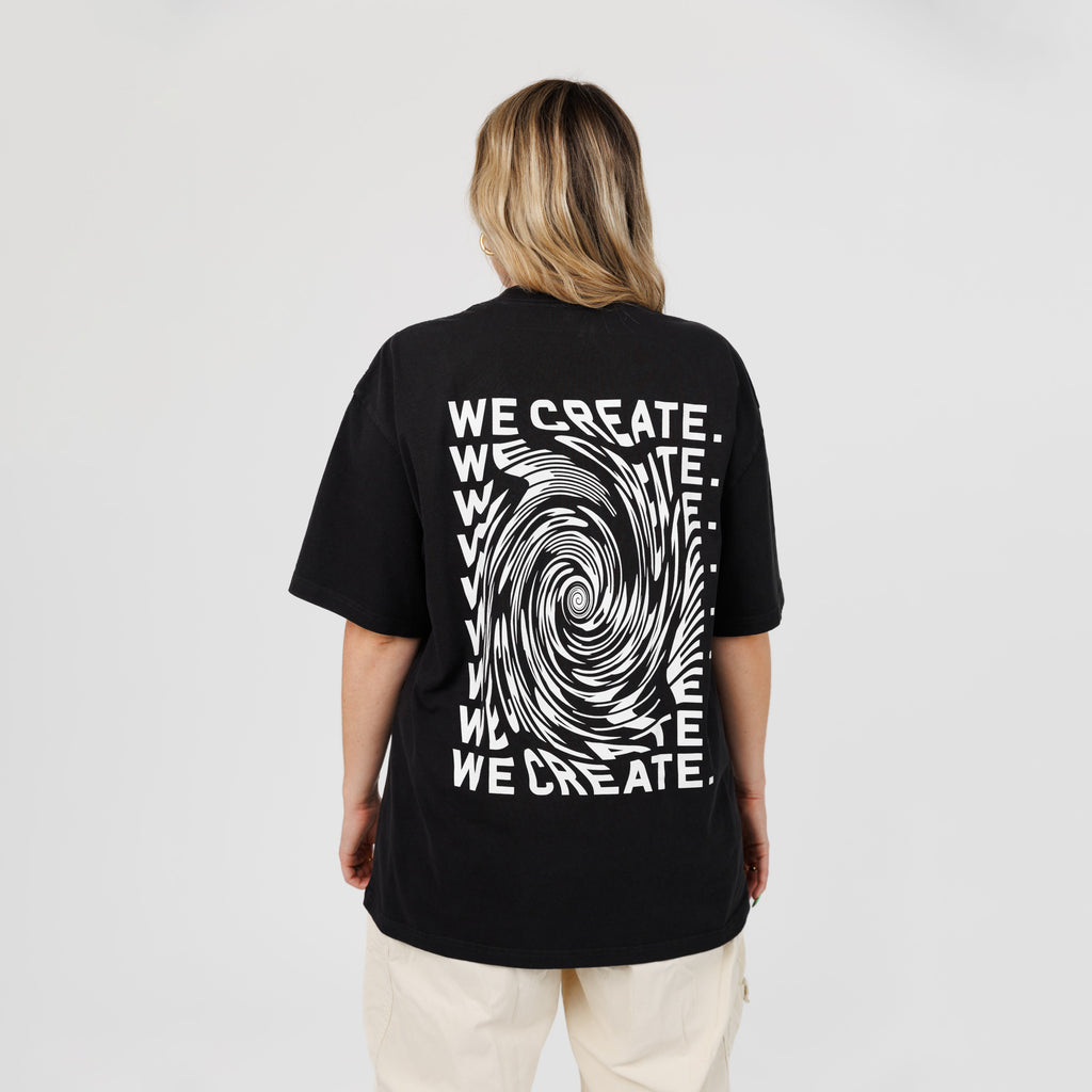 Creative 'Wormhole' T-Shirt (Faded Black)