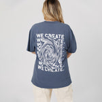 Creative 'Wormhole' T-Shirt (Faded Indigo)