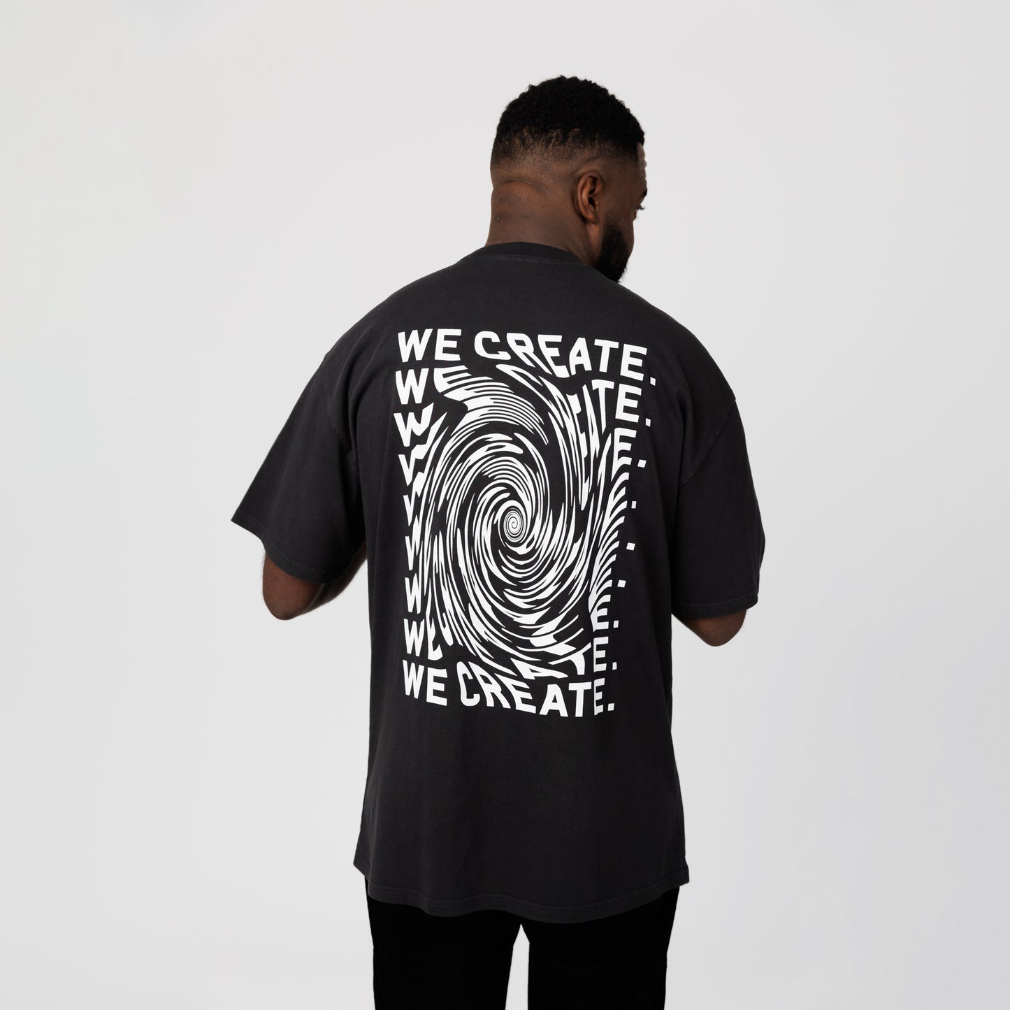 Creative 'Wormhole' T-Shirt (Faded Black)