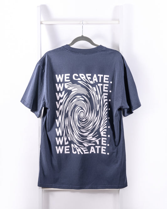 Creative 'Wormhole' T-Shirt (Faded Indigo)