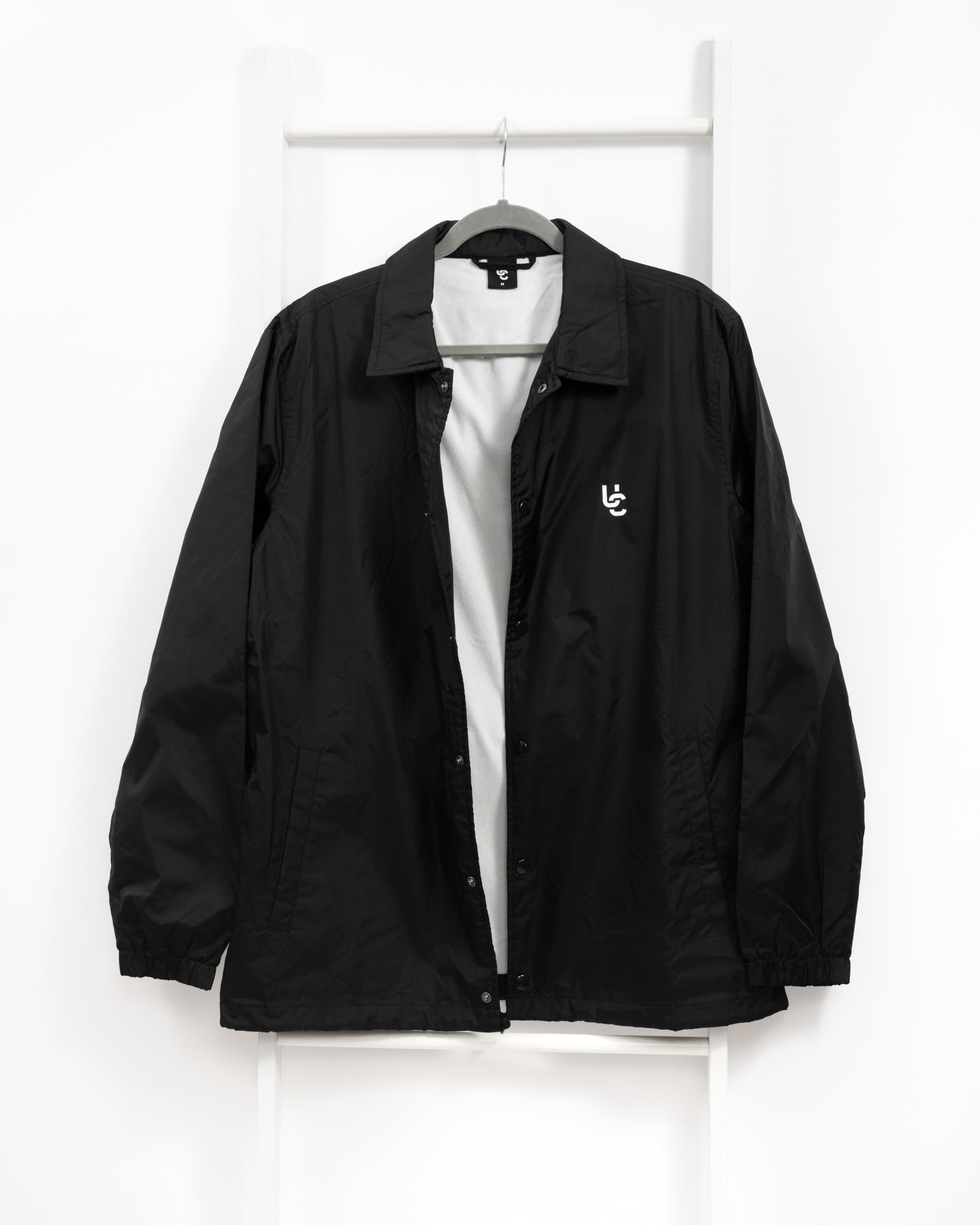 CREATE. London Coach Jacket (White on Black)