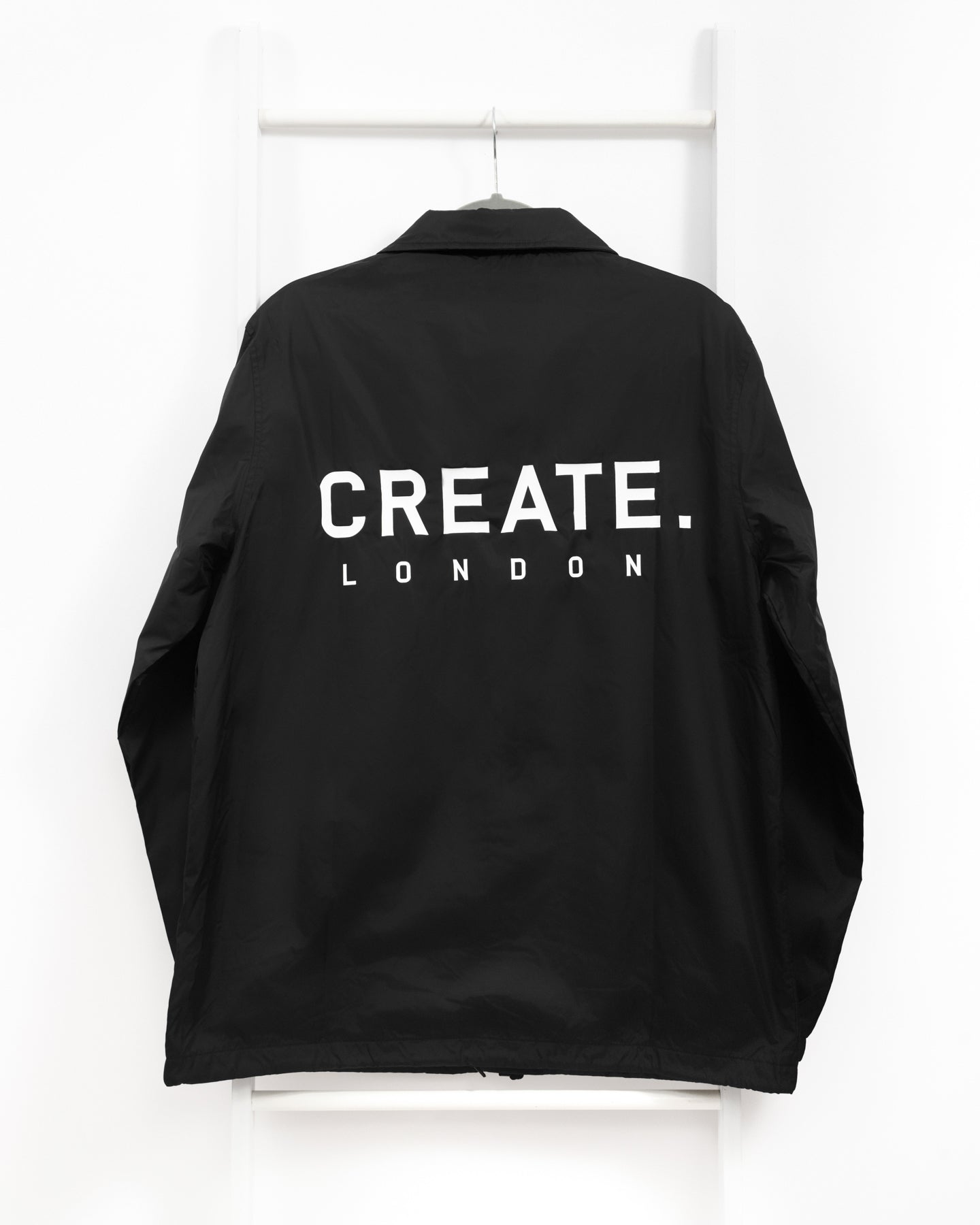 CREATE. London Coach Jacket (White on Black)