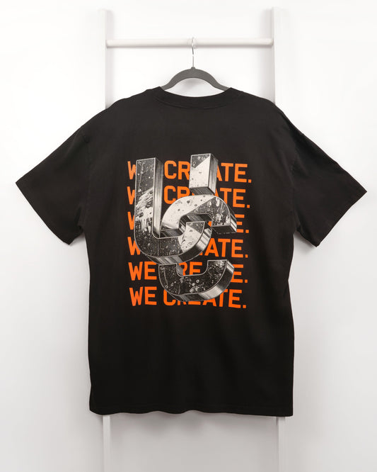 We Create 3D UC AW25 T-Shirt Black / Orange)