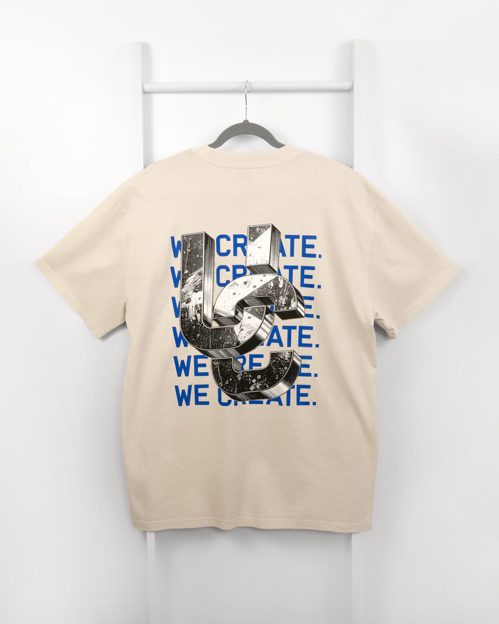 We Create 3D UC AW25 T-Shirt (Bone / Blue)