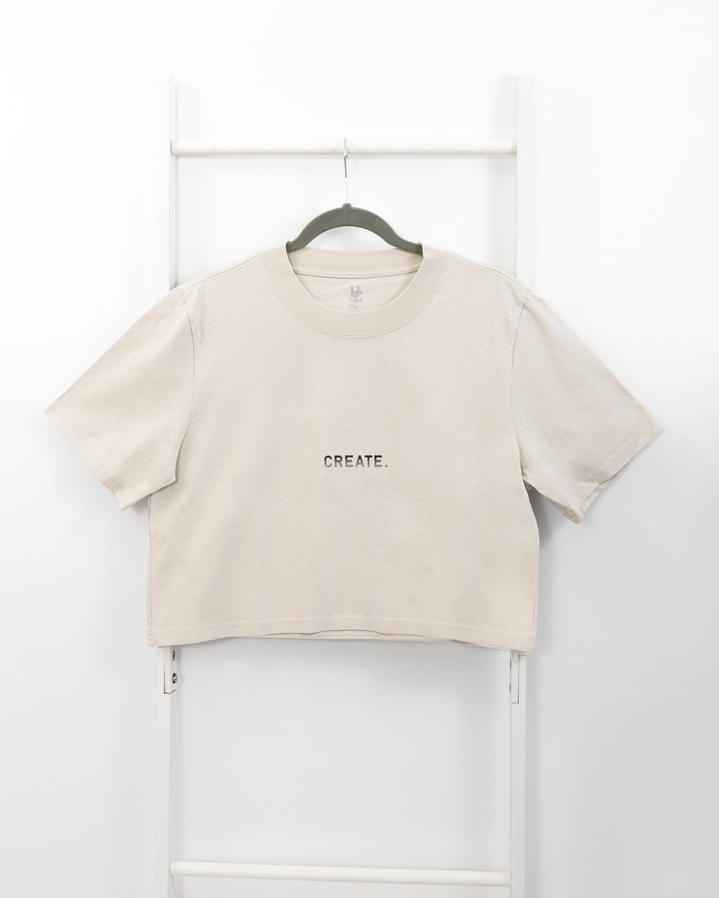 CREATE. Essentials Crop T (Faded Bone)