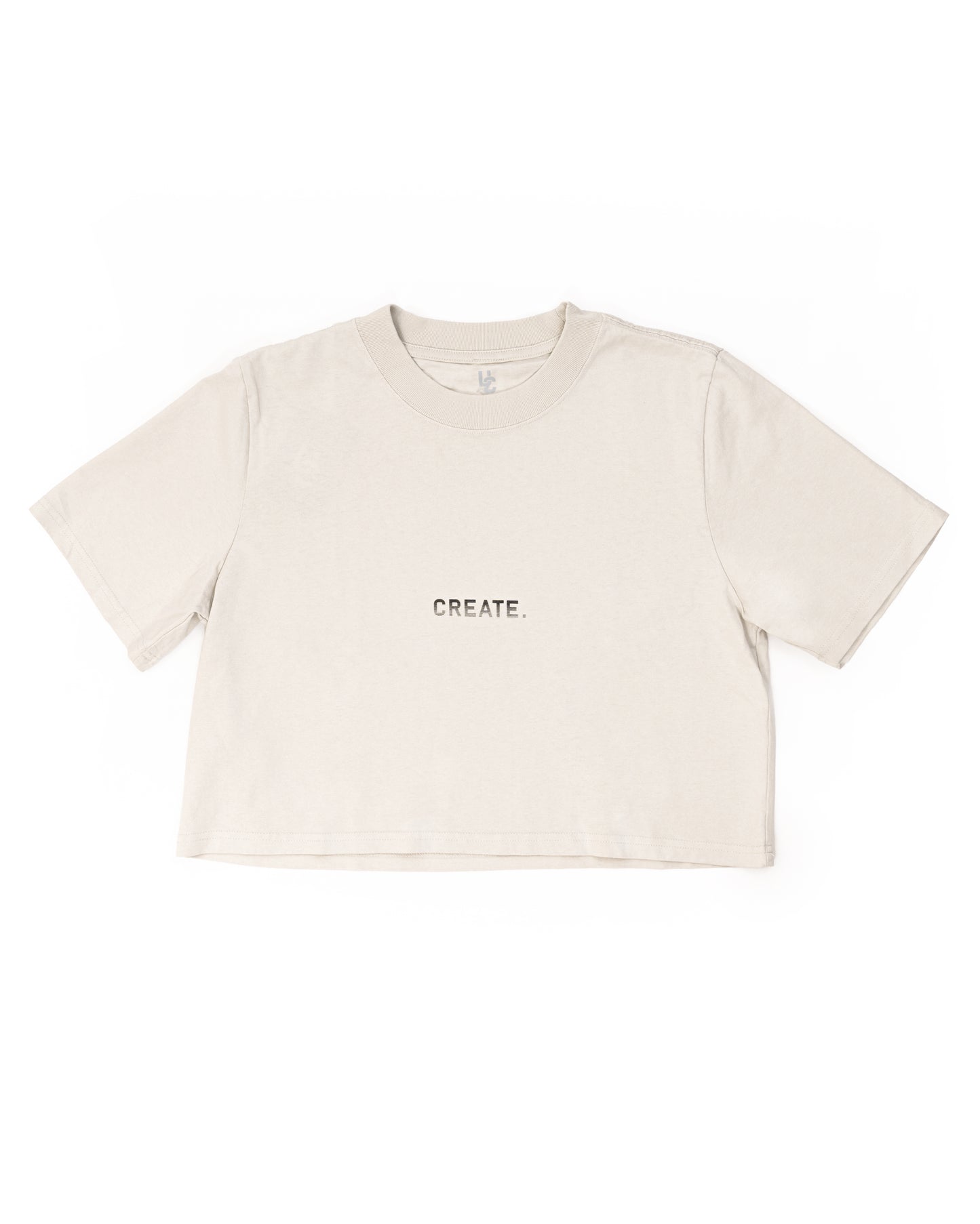 CREATE. Essentials Crop T (Faded Bone)
