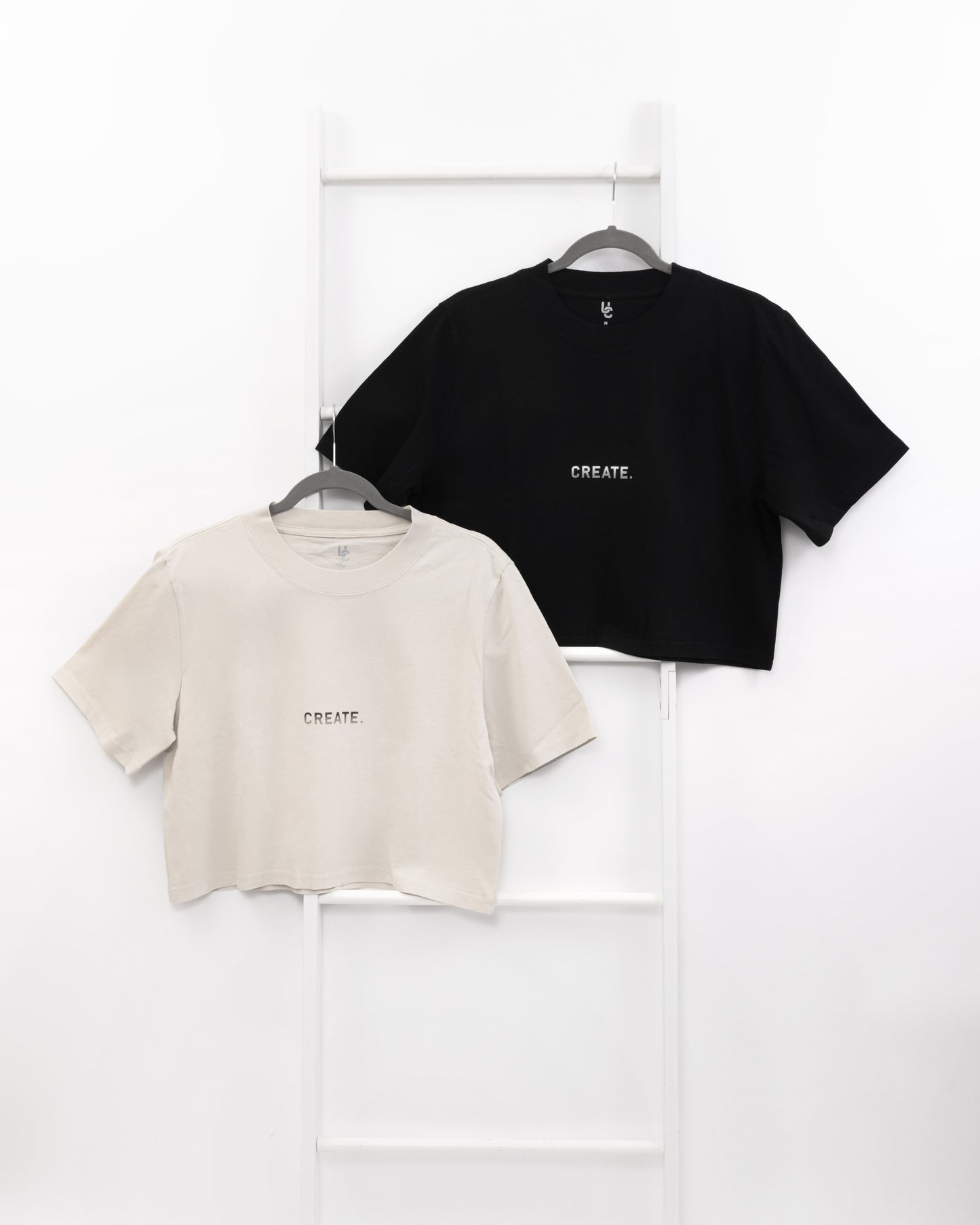 CREATE. Essentials Crop T (Faded Bone)
