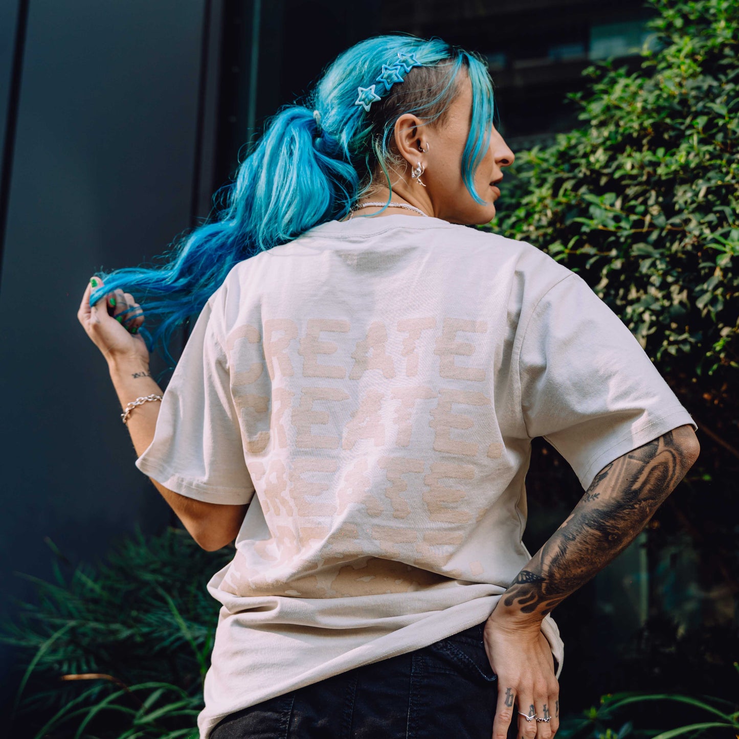 Glitch T Shirt (Faded Bone)