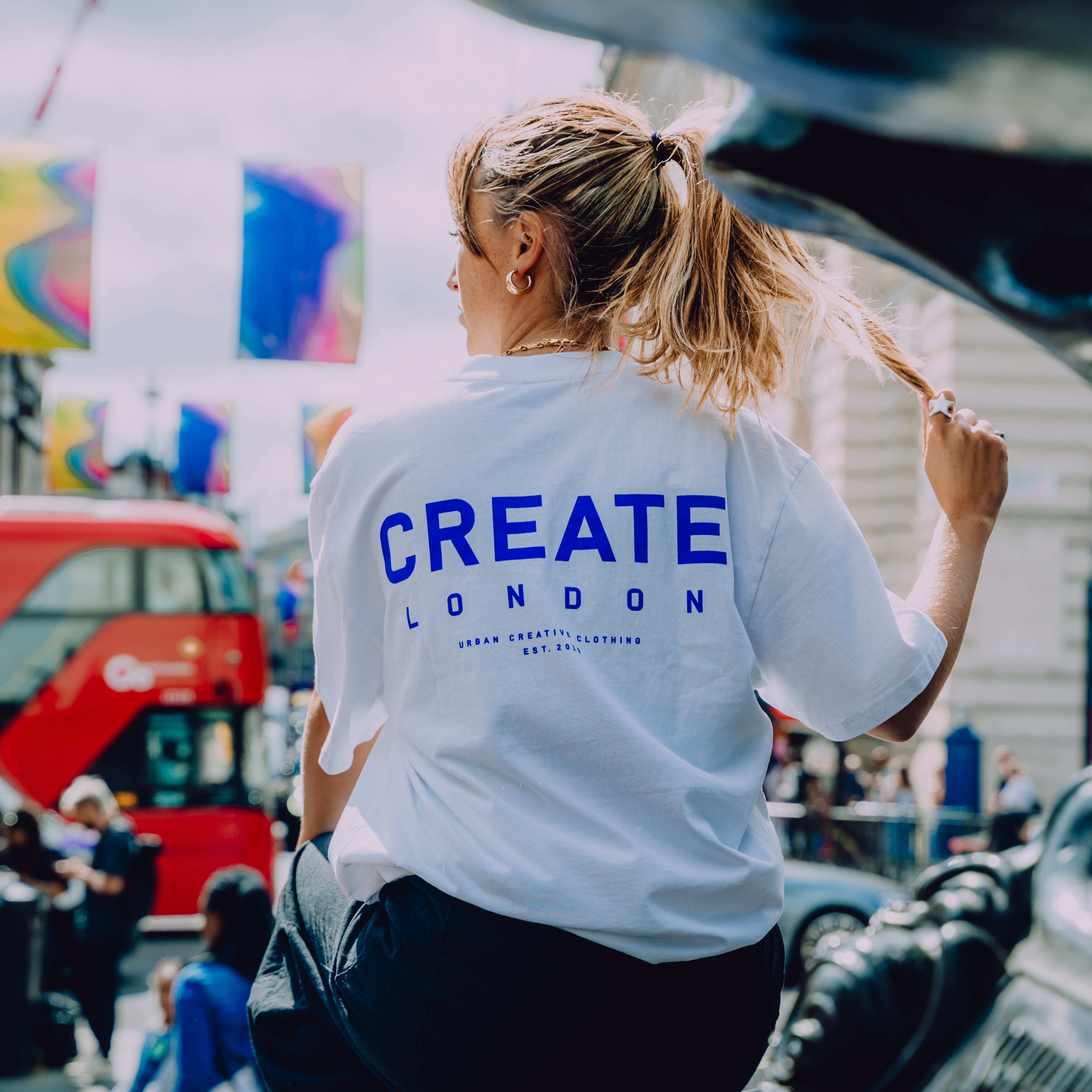 CREATE. London Heritage T-Shirt (White/Blue)