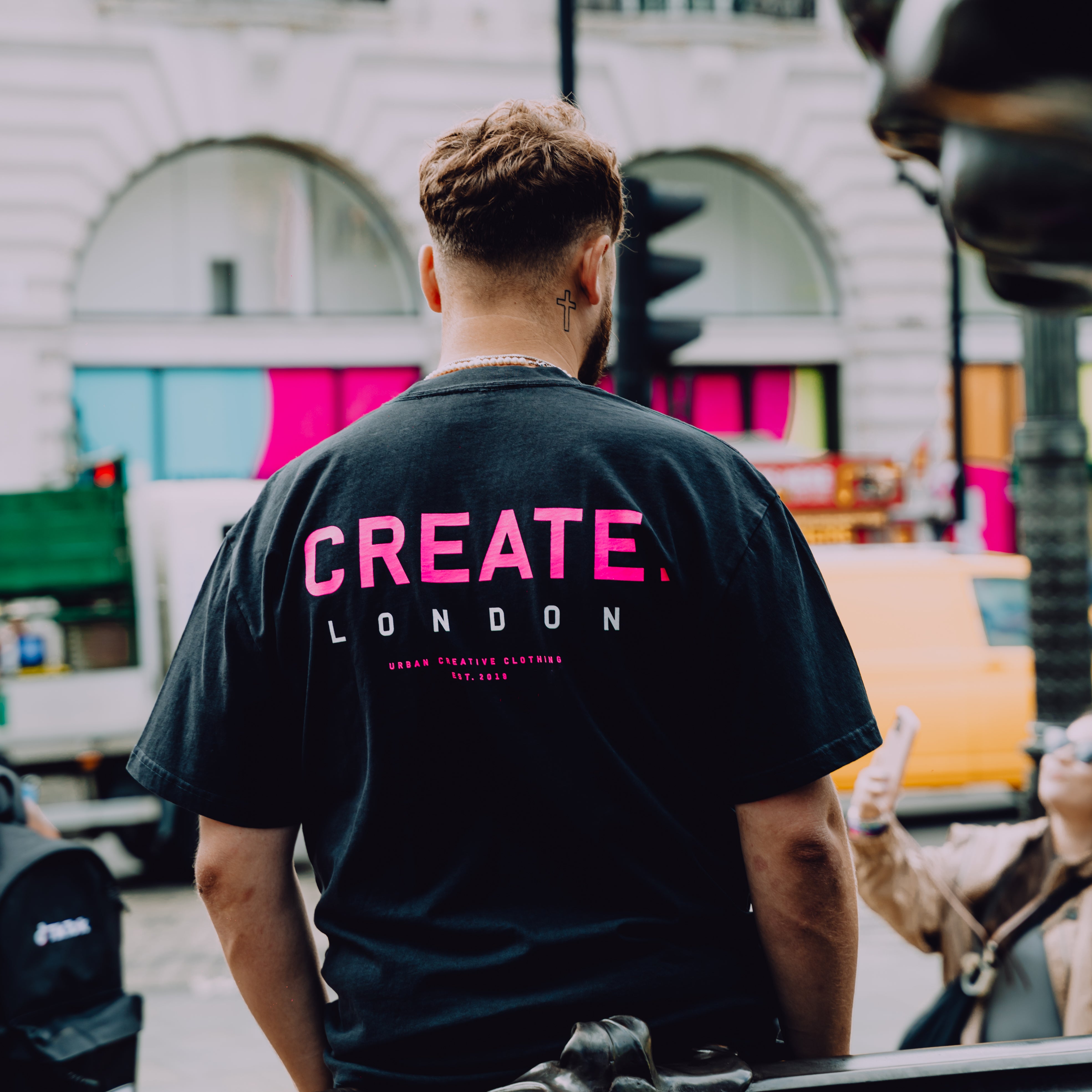 CREATE. London Heritage T-Shirt (Black/Pink)